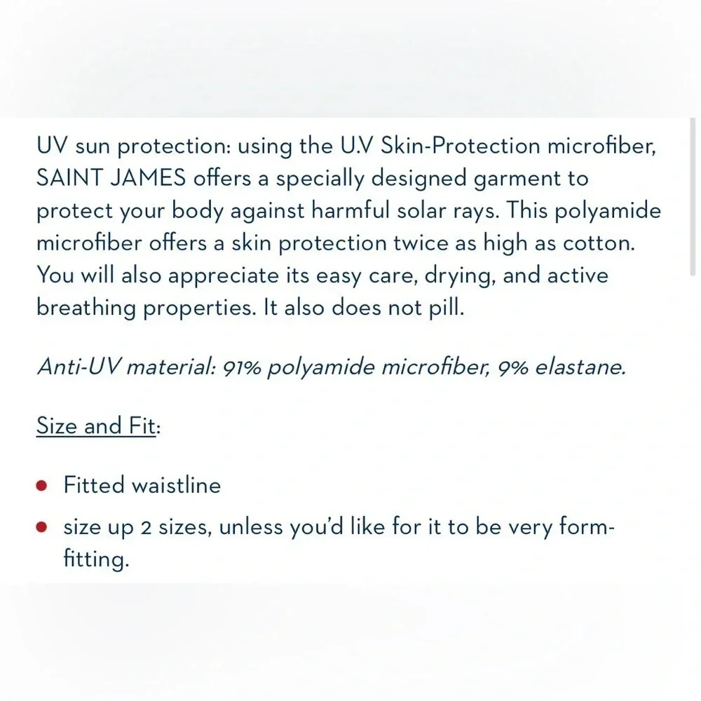 Saint James Breton GARDE-COTE 3/4 Sleeve Size 4 US Multicolor Anti-UV Preppy - Picture 7 of 8